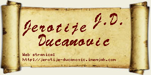 Jerotije Ducanović vizit kartica